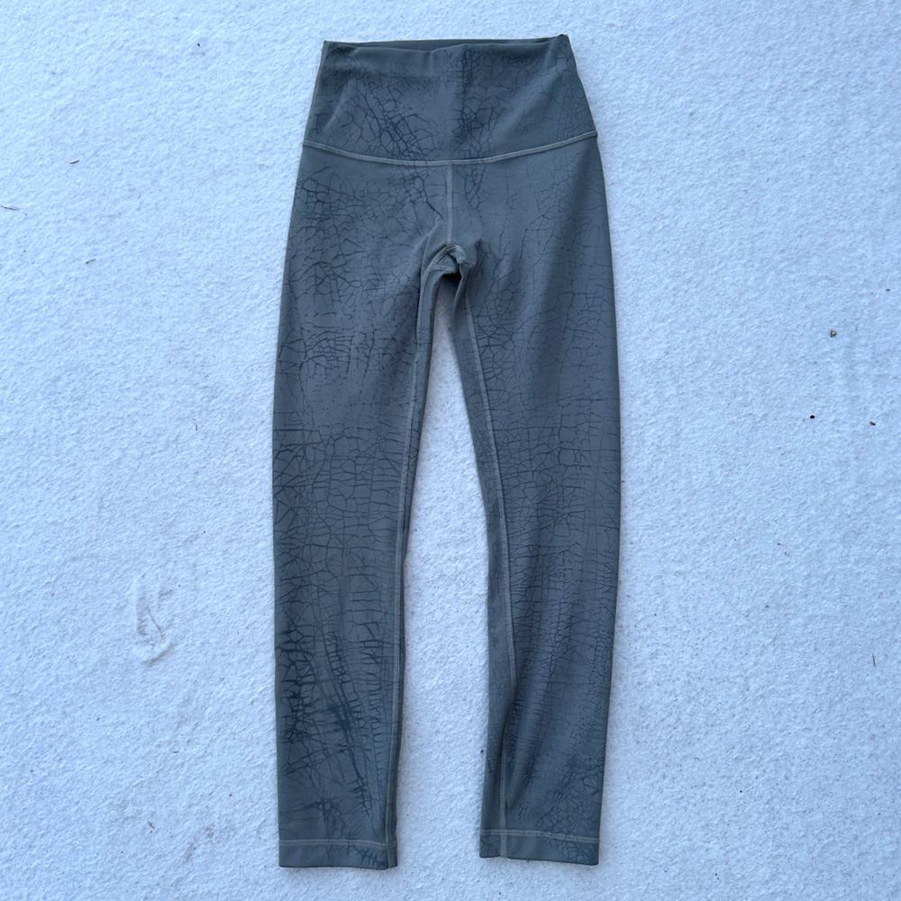 Lululemon Wunder Train High-Rise Crop 23" Women's Size 2 Thread Dye Rover Black